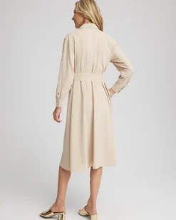 Twill Belted Midi Shirtdress