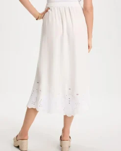 Twill Embroidered Hem Skirt