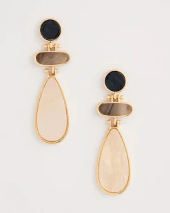 Two-Tone Neutral Drop Earrings
