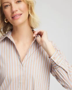 Vanilla Chai Striped Shirtdress
