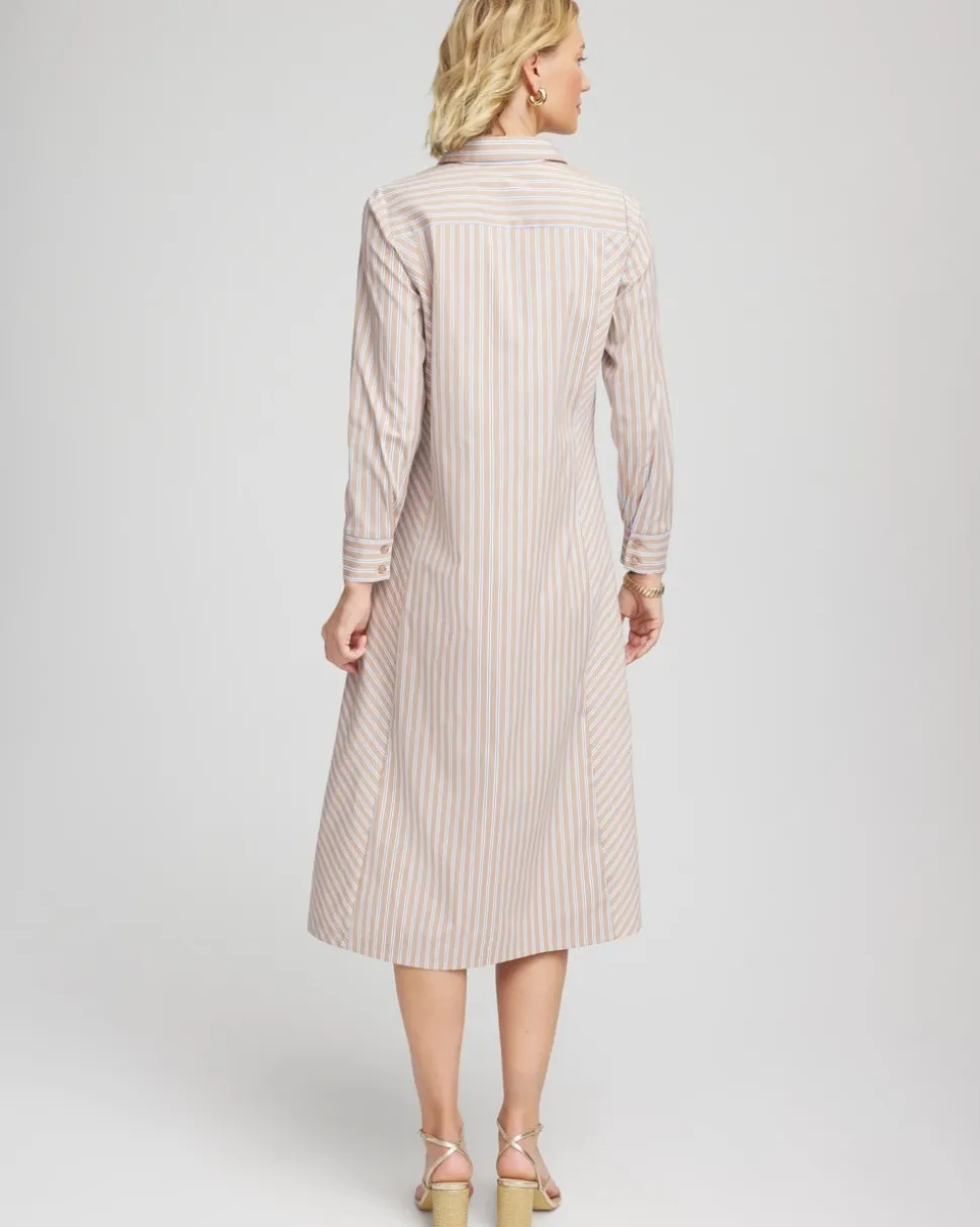 Vanilla Chai Striped Shirtdress