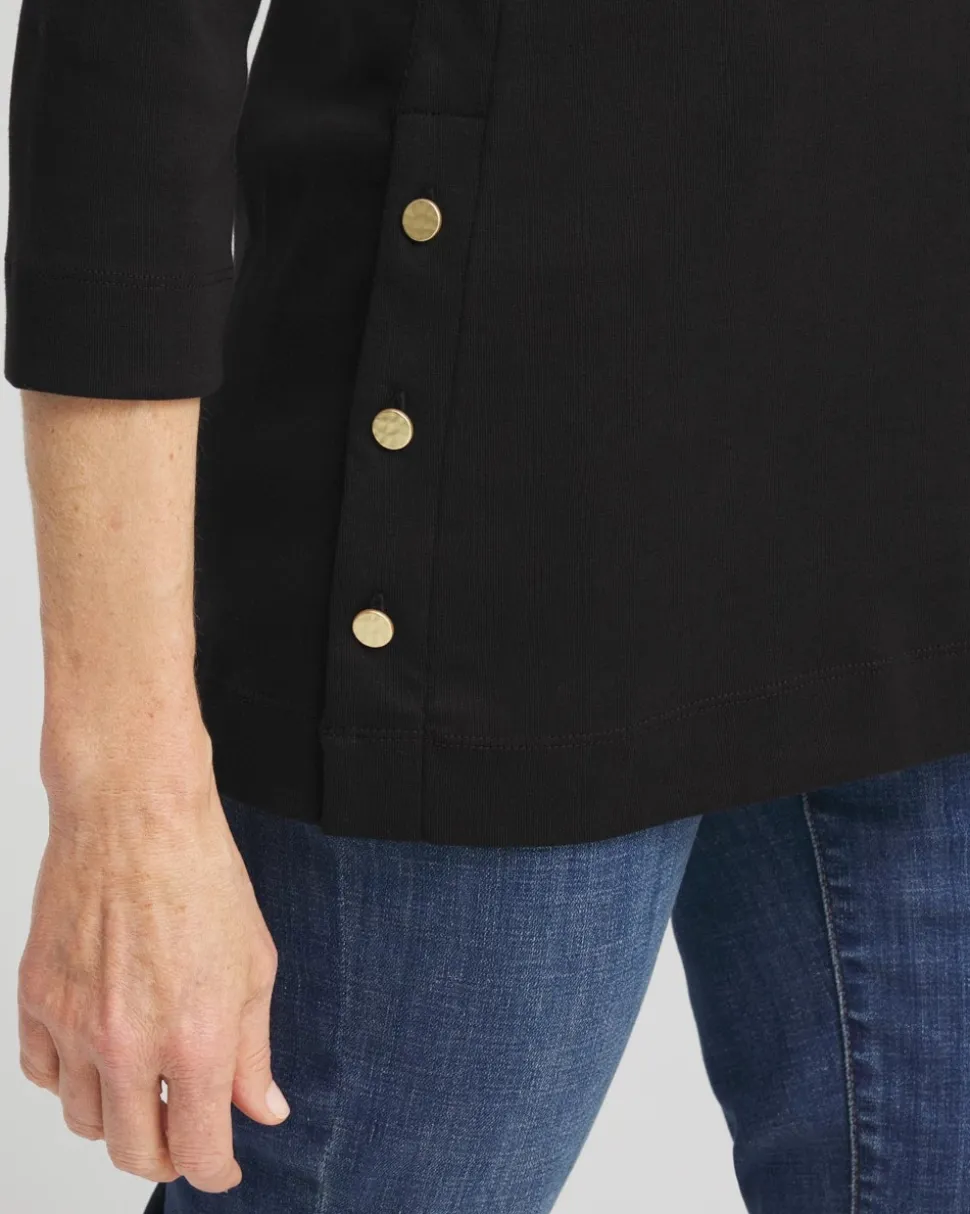 V-neck Button Detail Tunic
