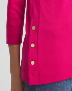 V-neck Button Detail Tunic