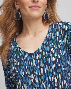 V-Neck Printed Pullover