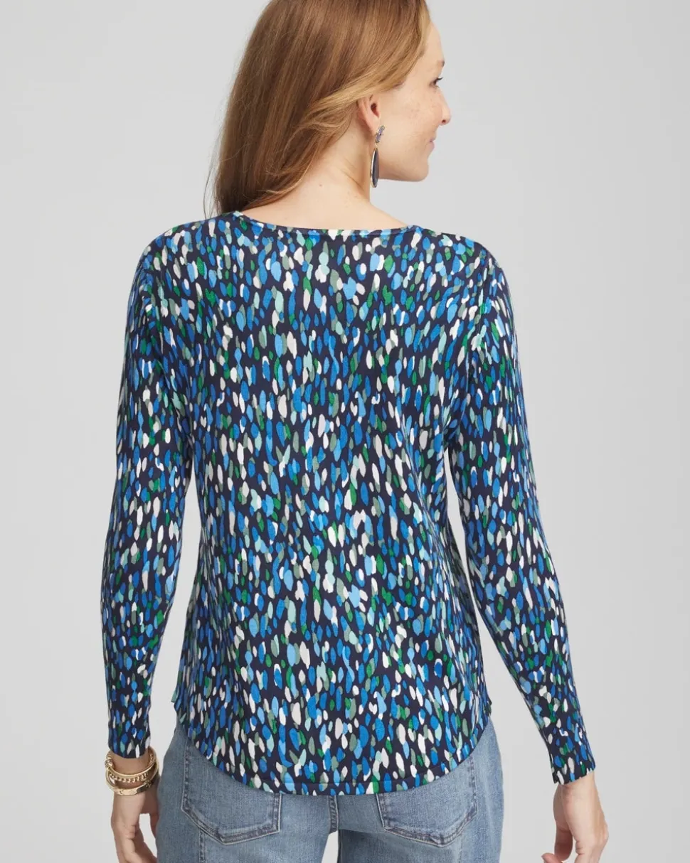 V-Neck Printed Pullover
