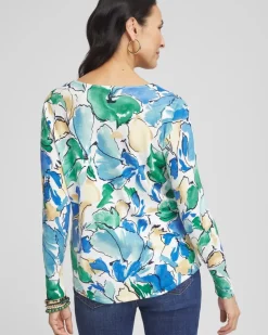 V-Neck Printed Pullover