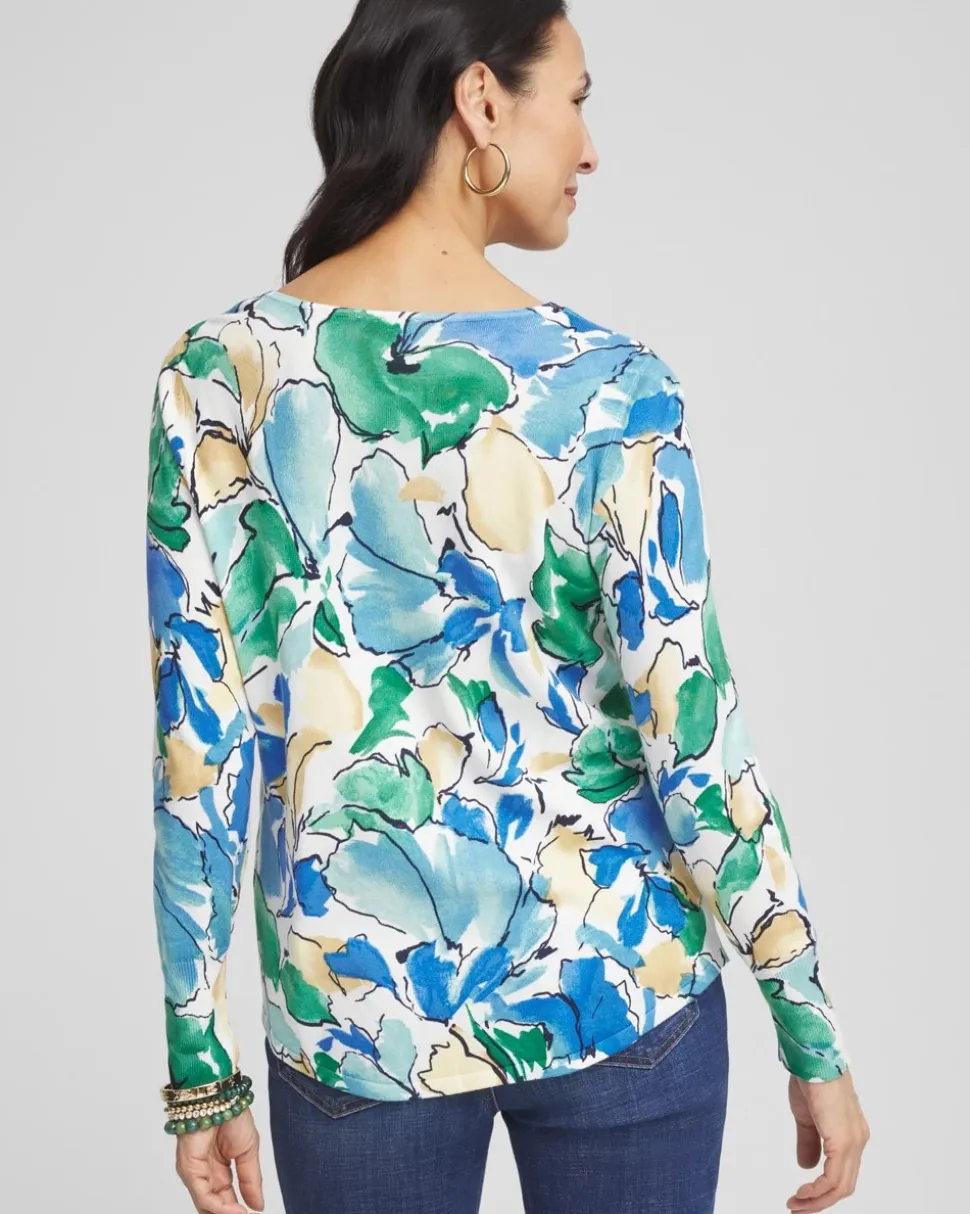 V-Neck Printed Pullover
