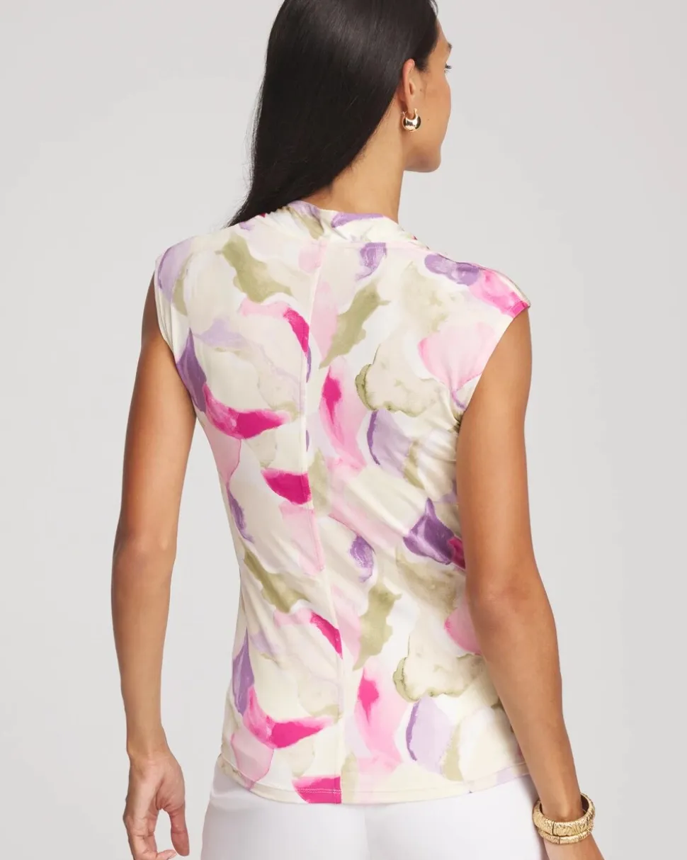 Watercolor Print Surplice Top