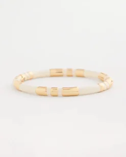 White Enamel Hinge Bangle