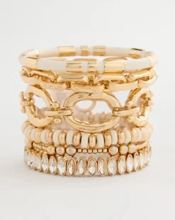 White Enamel Hinge Bangle