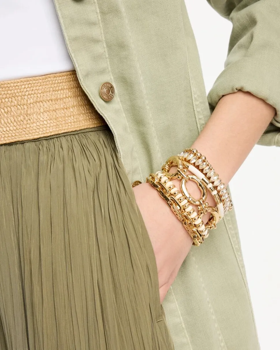 White Enamel Hinge Bangle