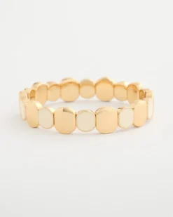 White Resin Glam Stretch Bracelet
