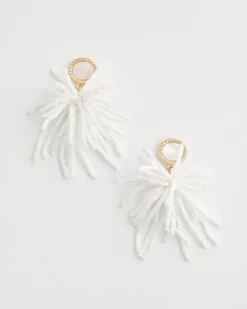 White Shell Firework Earrings