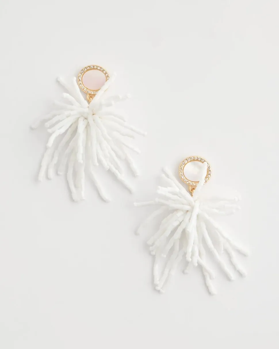 White Shell Firework Earrings