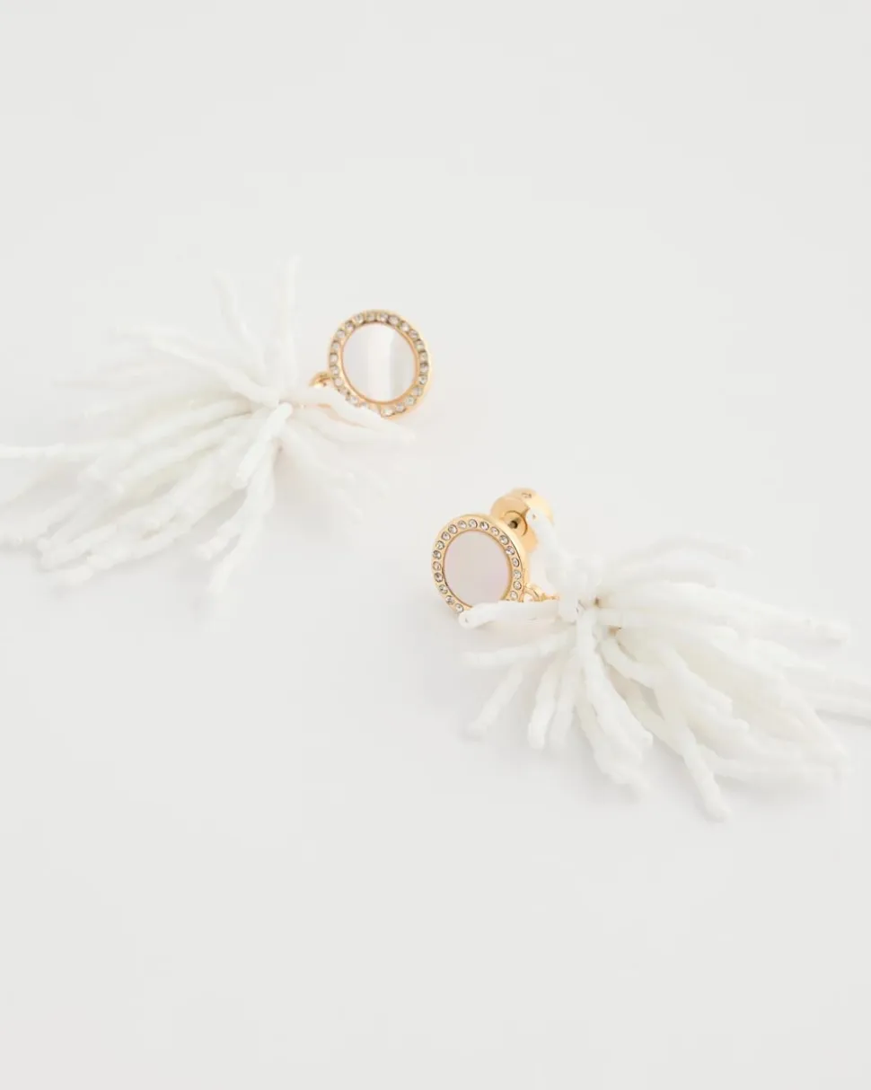White Shell Firework Earrings