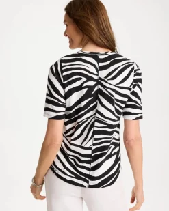 Wild Lines Cotton Slub V-Neck Tee