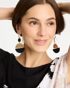 Wood Rounded Drop Earrings