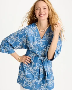 Woven Embroidered Belted Kimono