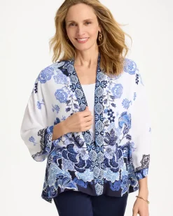 Woven Faux Silk Printed Kimono