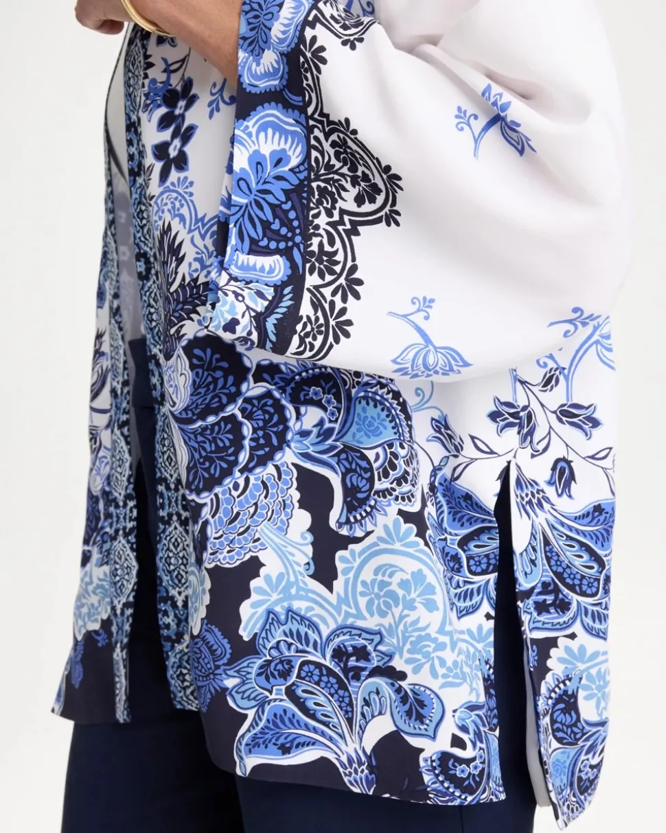 Woven Faux Silk Printed Kimono