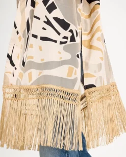 Woven Long Fringed Kimono