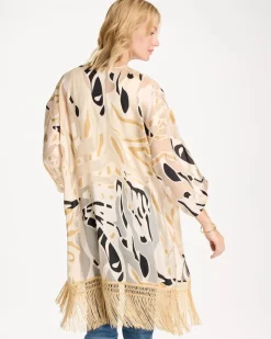 Woven Long Fringed Kimono