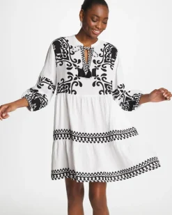 Woven Printed Swim Cover-Up Dress