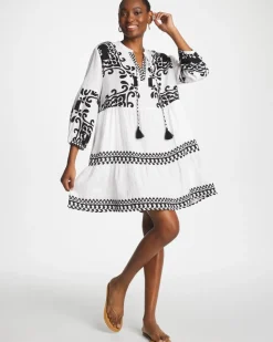 Woven Printed Swim Cover-Up Dress