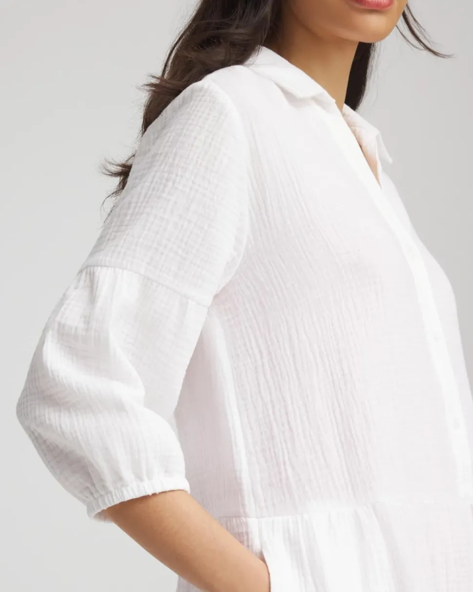 Woven Tiered Swim Cover-Up Dress