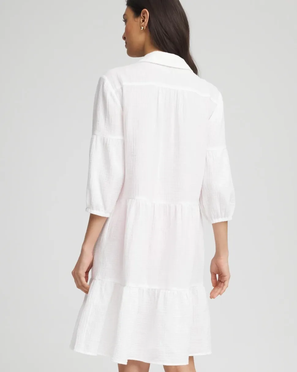 Woven Tiered Swim Cover-Up Dress