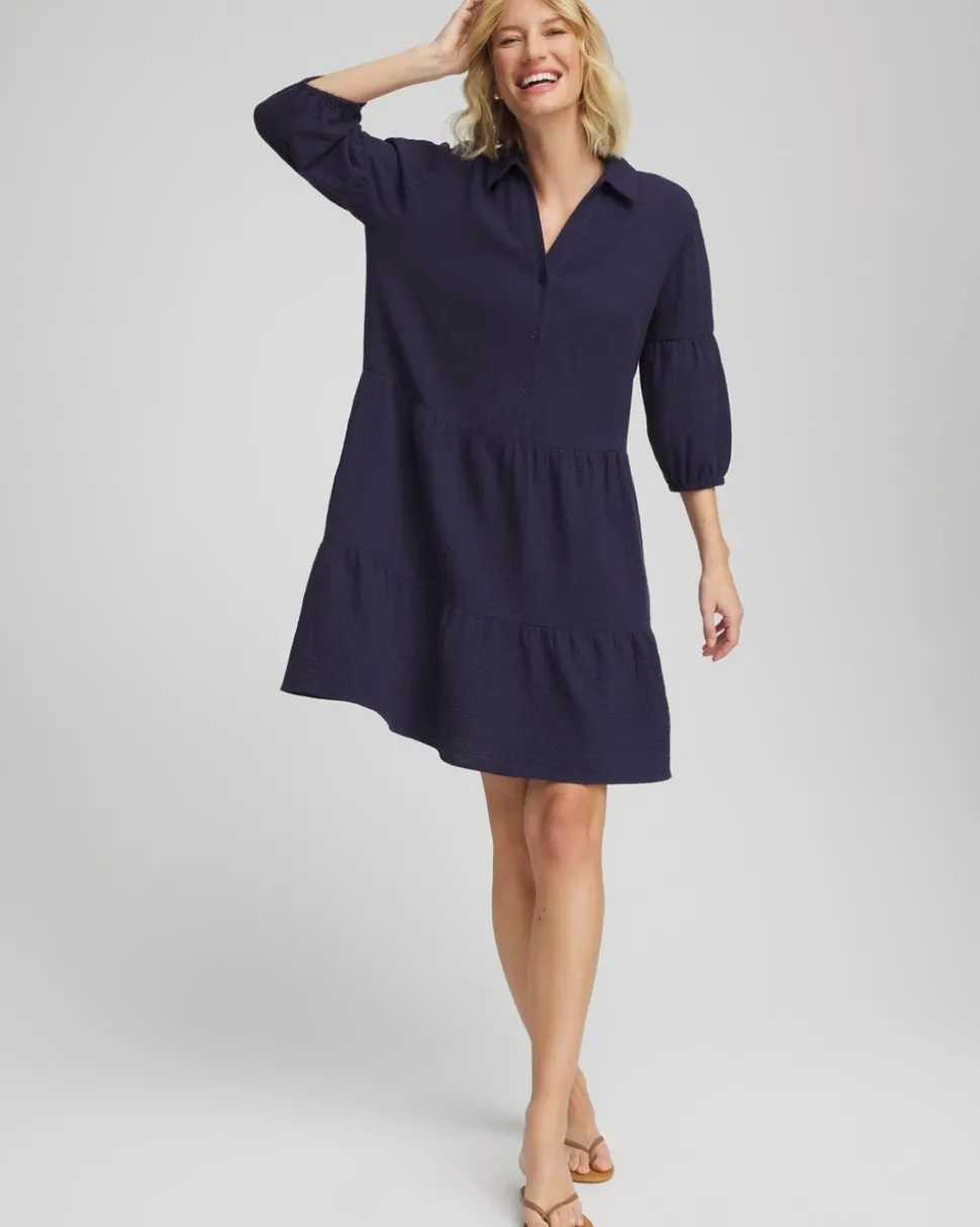 Woven Tiered Swim Cover-Up Dress