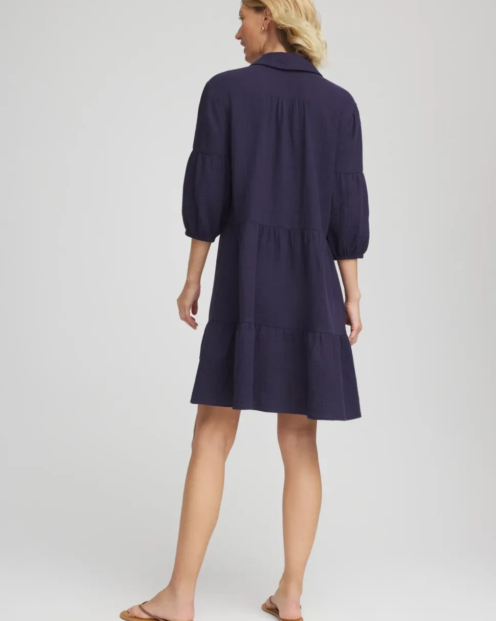 Woven Tiered Swim Cover-Up Dress
