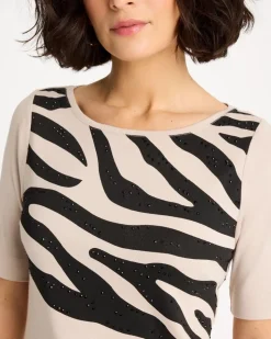 Zebra Pima Elbow Sleeve Tee