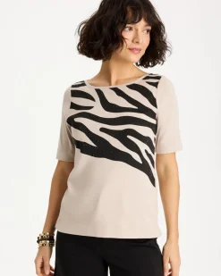 Zebra Pima Elbow Sleeve Tee