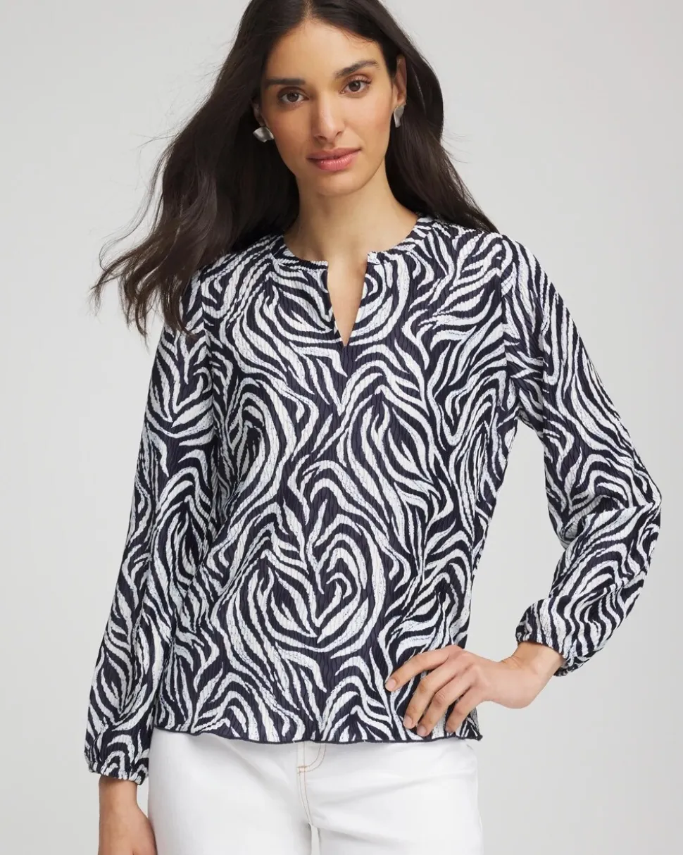 Zebra Waves Crinkle Top