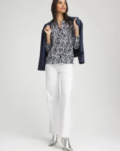 Zebra Waves Crinkle Top