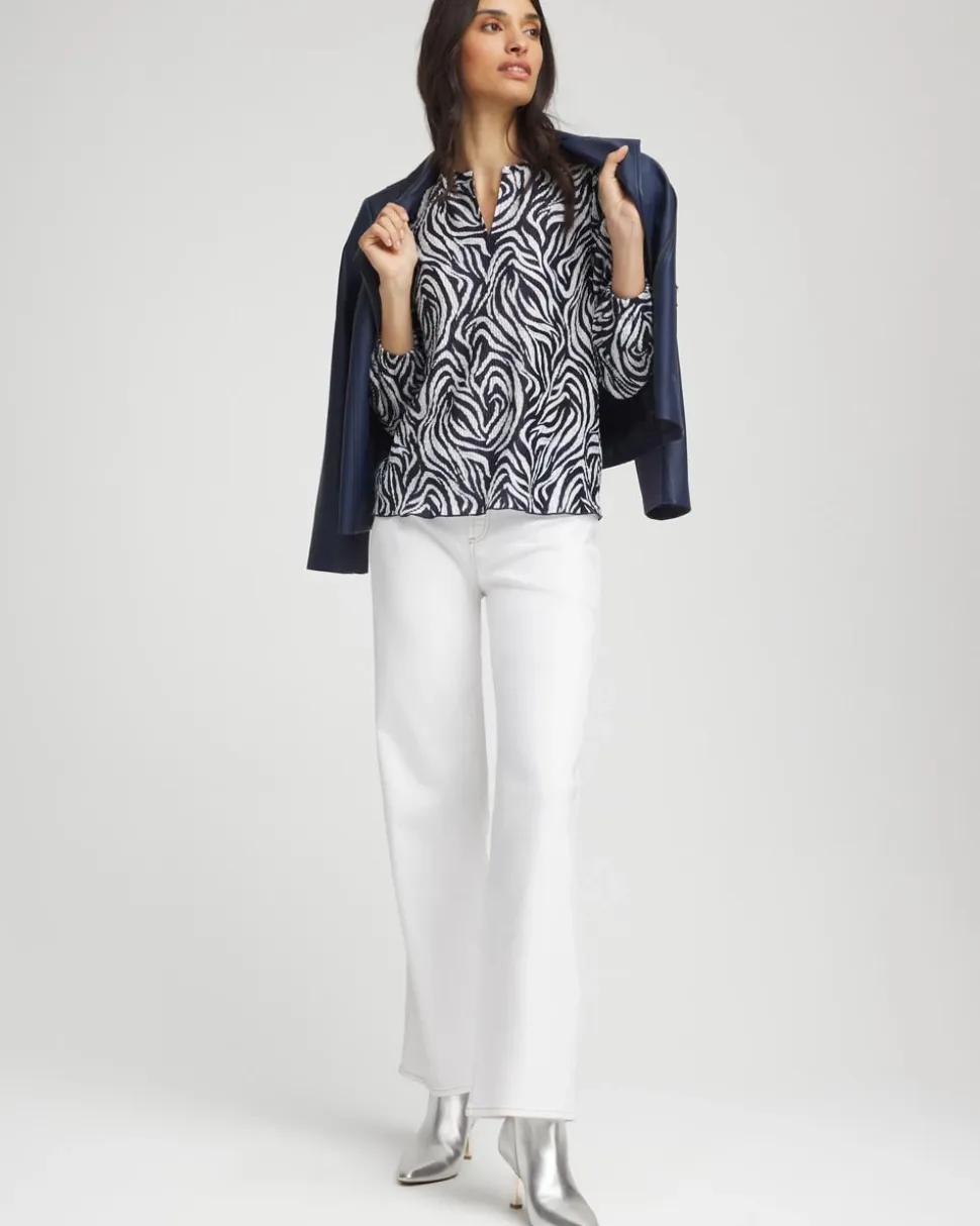 Zebra Waves Crinkle Top