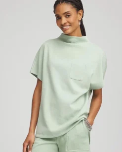 Zenergy® Beach Slub Funnel Neck Pullover Top