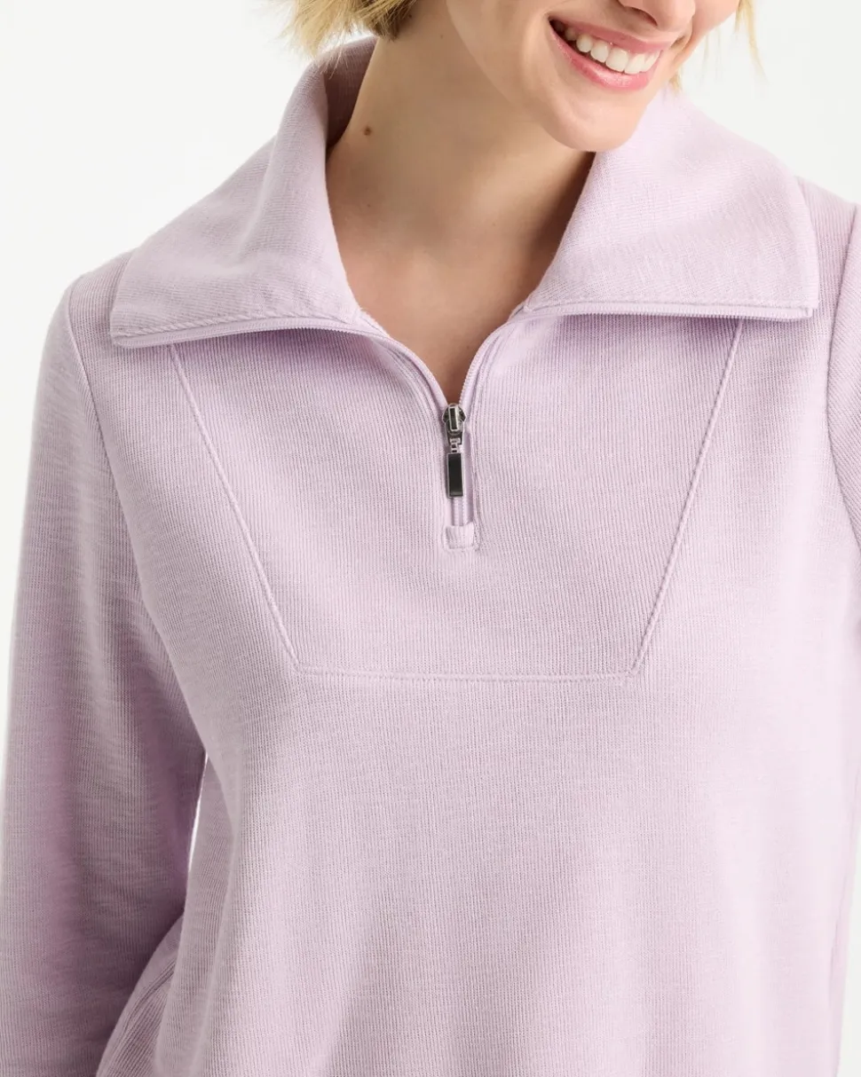 Zenergy® Beach Slub Half-Zip Pullover Top