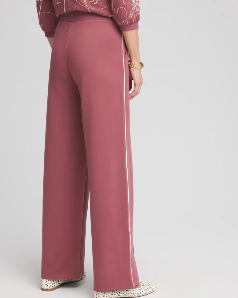Zenergy® Double-Knit Striped Wide Leg Pants