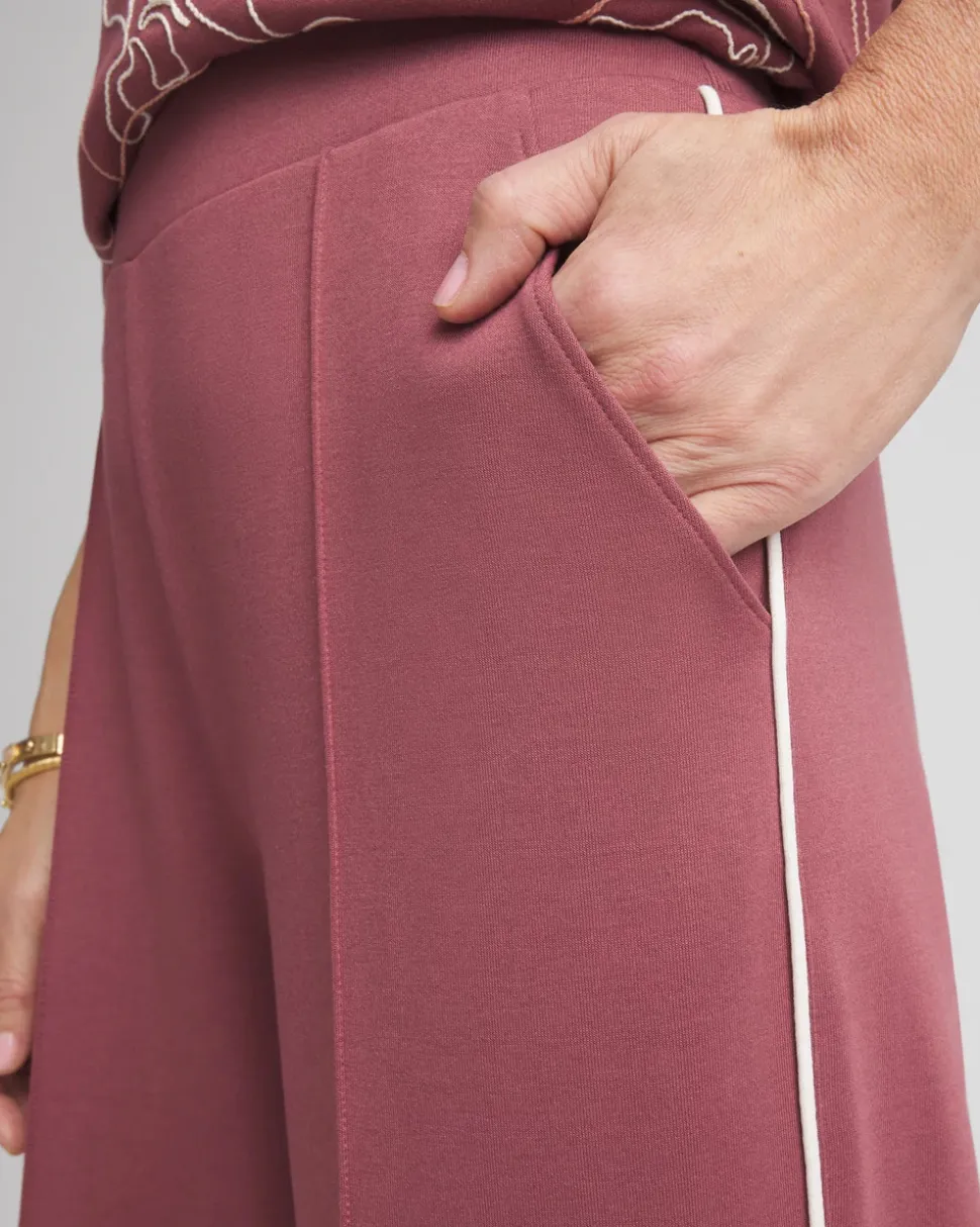 Zenergy® Double-Knit Striped Wide Leg Pants