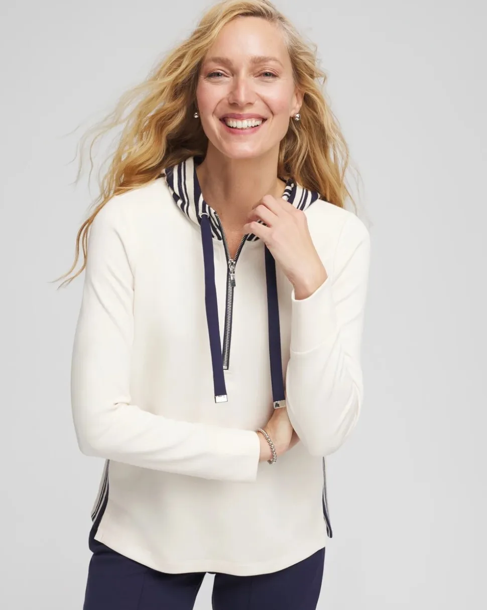 Zenergy® Double-Knit Stripe Hood Tunic