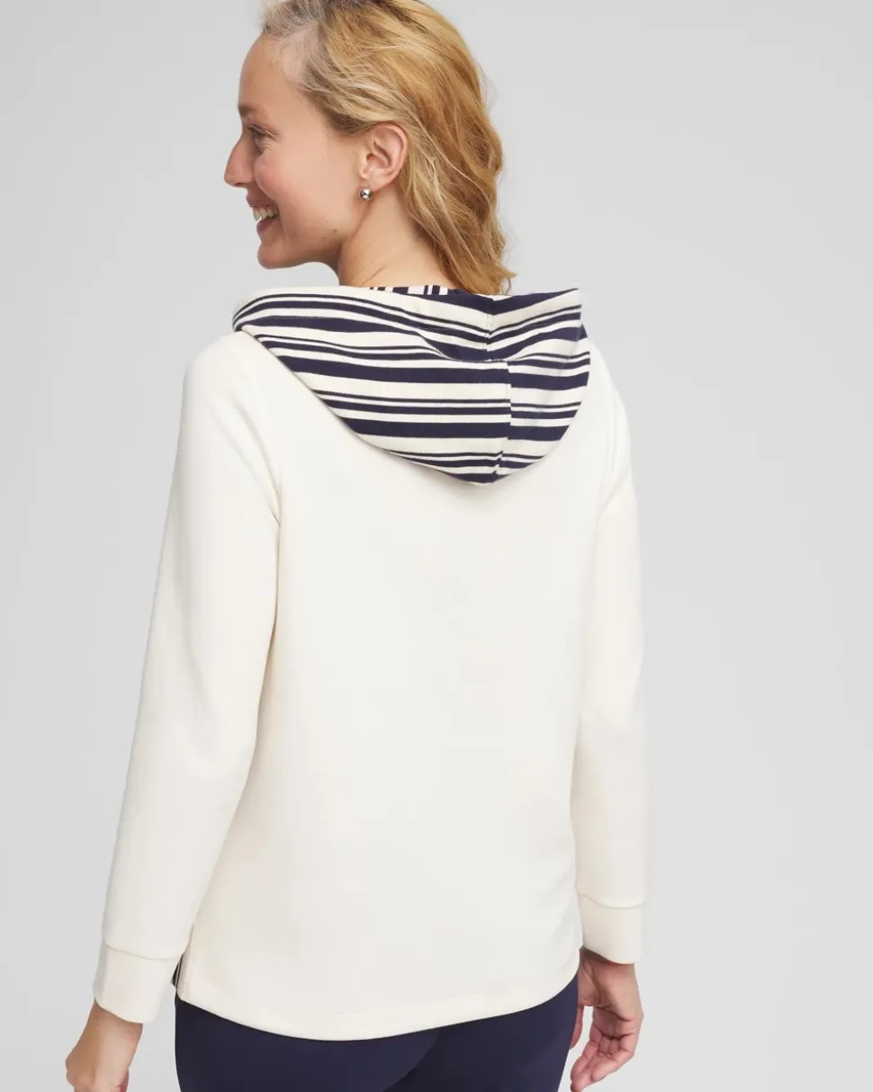 Zenergy® Double-Knit Stripe Hood Tunic
