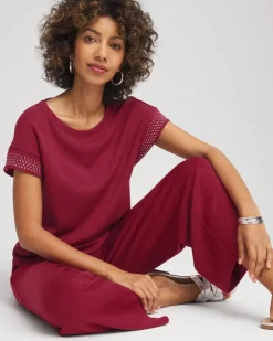 Zenergy® Embellished Short-Sleeve Top