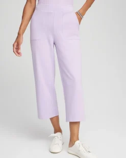 Zenergy® French Terry Gauze-Inset Cropped Pants