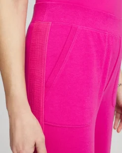 Zenergy® French Terry Gauze-Inset Cropped Pants