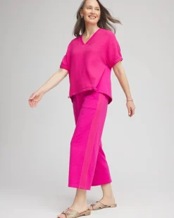 Zenergy® French Terry Gauze-Inset Cropped Pants