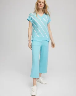 Zenergy® French Terry Gauze-Inset Cropped Pants