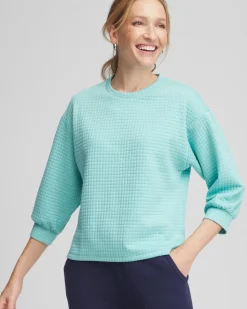 Zenergy® Jacquard Bubble-Sleeve Top
