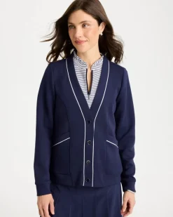Zenergy® Soft Pique Button-Down Cardigan